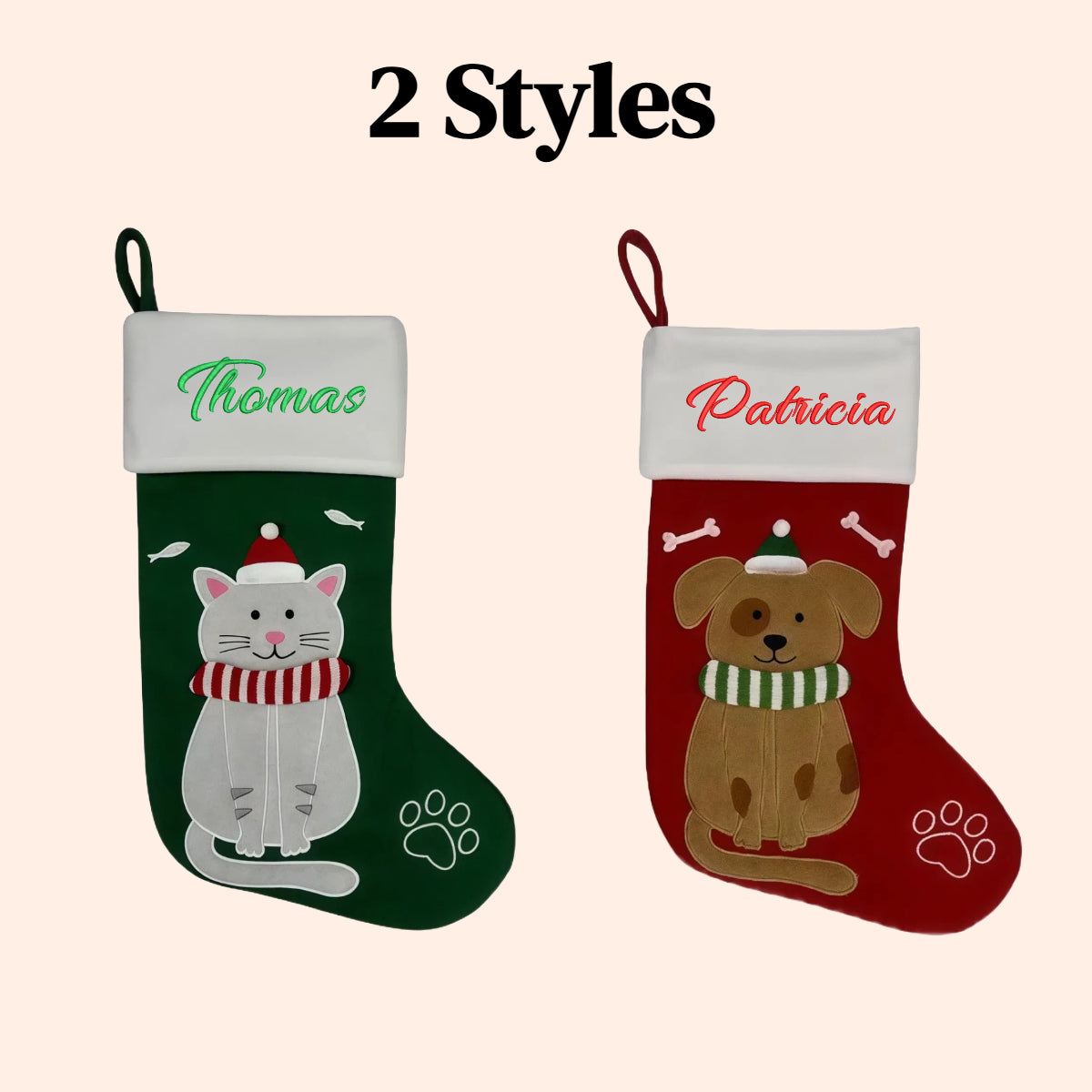 Personalized Christmas Stockings with Custom Embroidered name for Xmas Gifts
