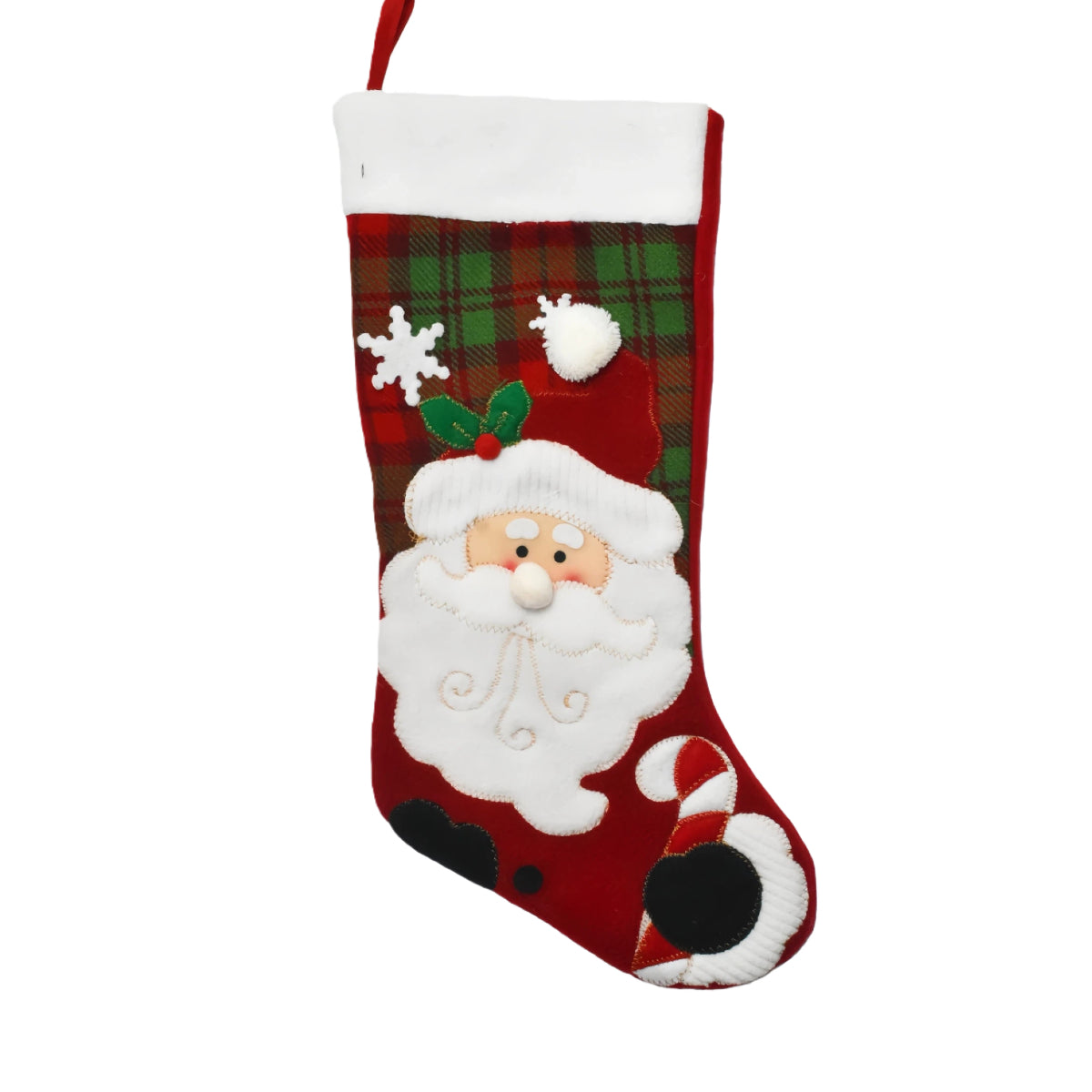 Personalized Christmas Stocking Custom Embroidered Name Xmas Stocking Large Hanging Family Stocking for Fireplace Christmas Decorations Santa Claus Snowman 3 Styles 18 Inches