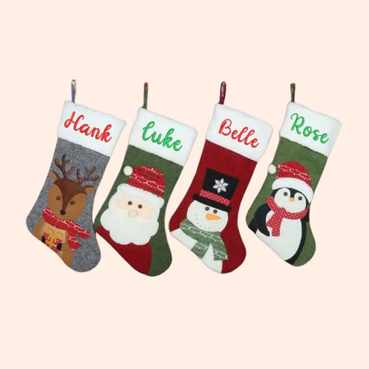 Personalized Christmas Stocking with Embroidered Name Custom Xmas Stockings