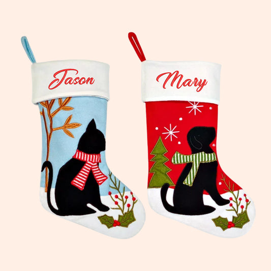 Customized Christmas Stockings with Personalized Embroidered Name 17''
